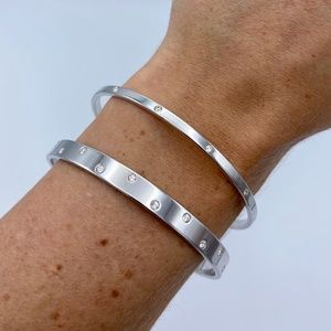 Swarovski crystal bangle bracelets, set of 2